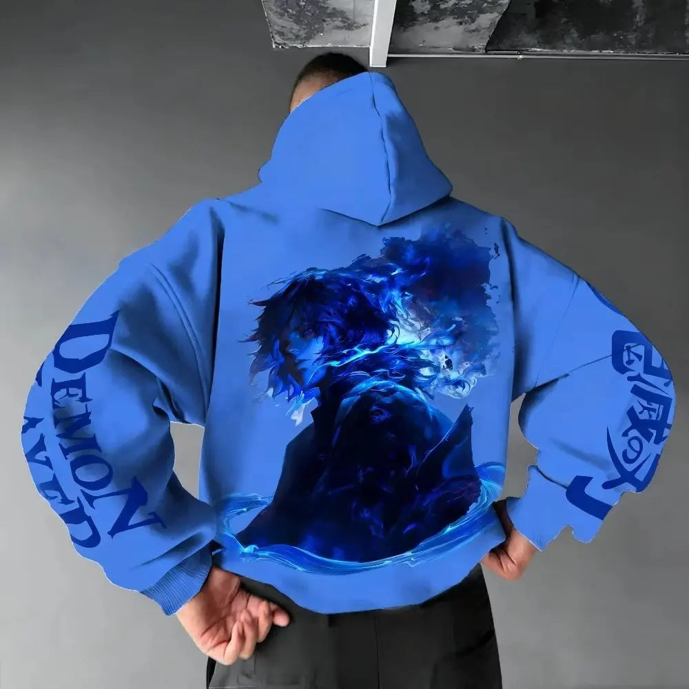 Demon Slayer Anime Hoodie Men Women Pullover Sweatshirt New Autumn Winter Oversize Print Jacket Streetwear Casual Hooded Y2k Top