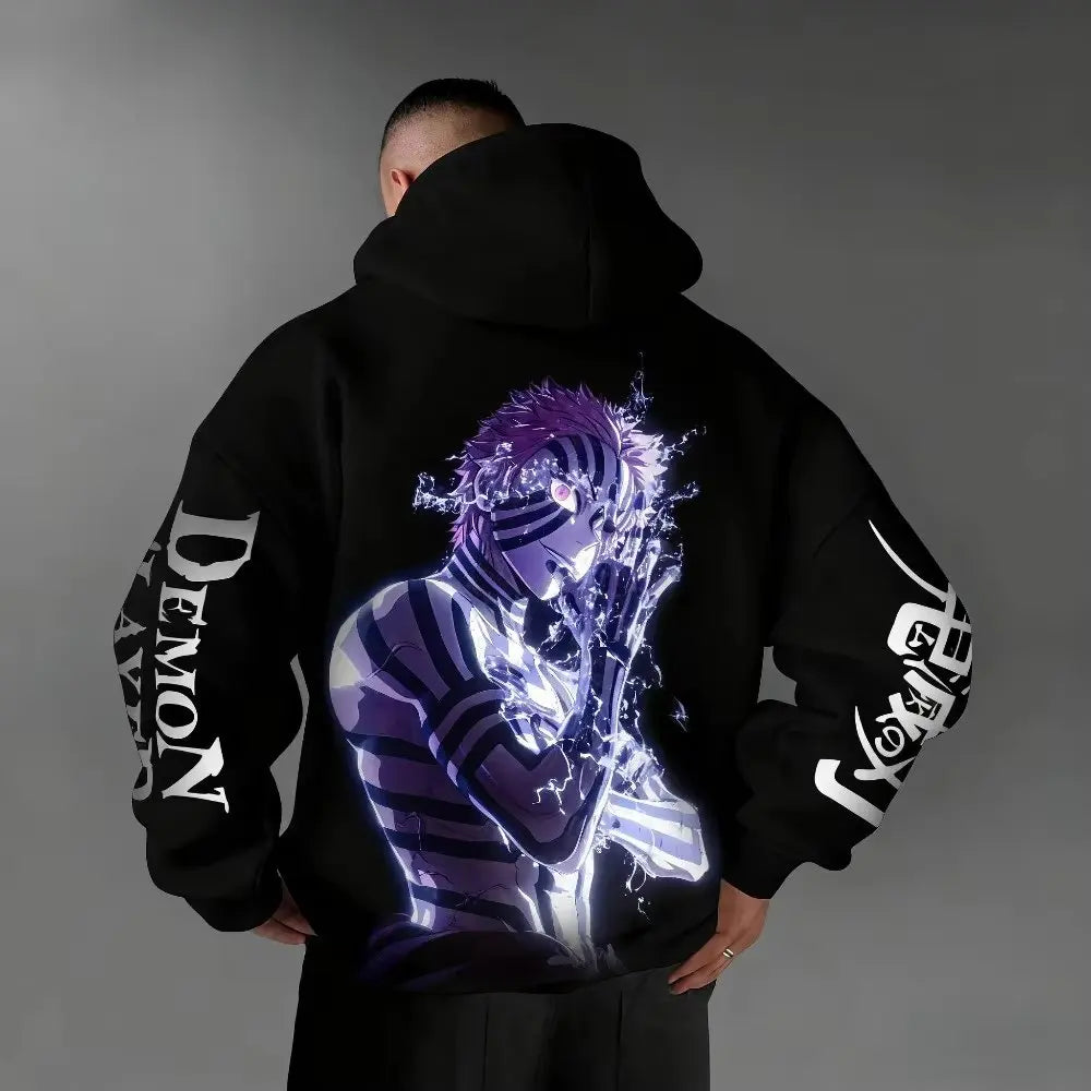 Demon Slayer Anime Hoodie Men Women Pullover Sweatshirt New Autumn Winter Oversize Print Jacket Streetwear Casual Hooded Y2k Top