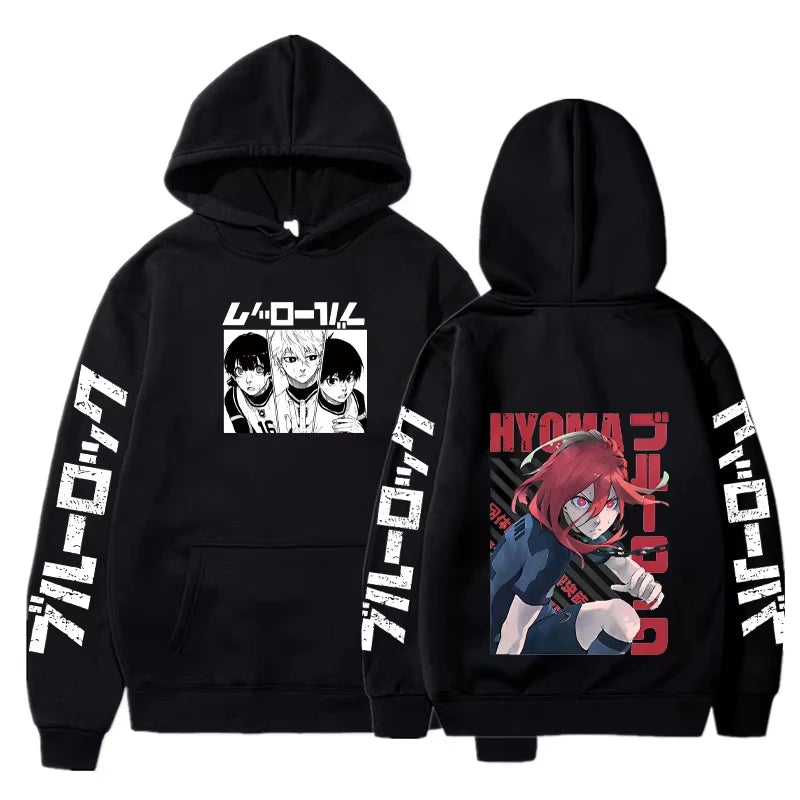 Anime Blue Lock Isagi Yoichi Graphic Print Hooded Men Women Manga Hoodies Plus Size Streetwear Harajuku Unisex Sweatshirt
