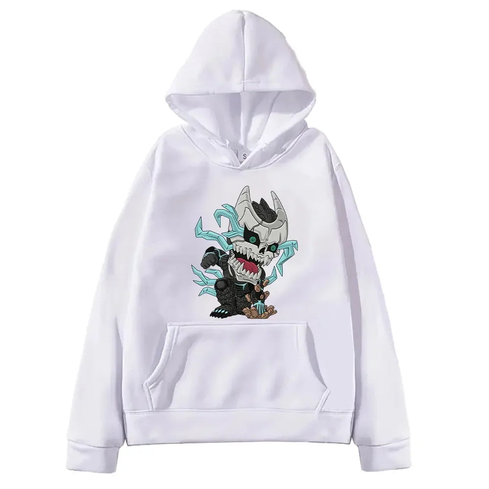 Cartoon Printed Kaiju No. 8 Hibino Hoodies for Men Women Harajuku Sweatshirts Longs Sleeves Comfortable Soft Hooded Streetwear