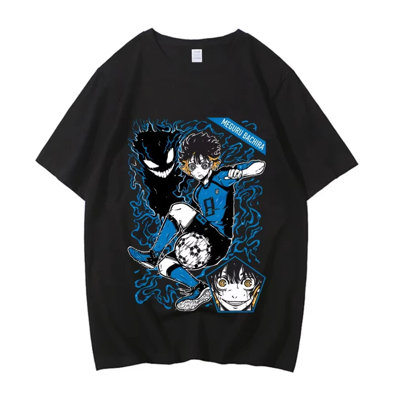 BLUE LOCK Yoichi Isagi Manga Shirt Retro Hip Hop Unisex T-Shirt Streetwear Graphic T Shirt Cotton High Quality Short Sleeve Tops