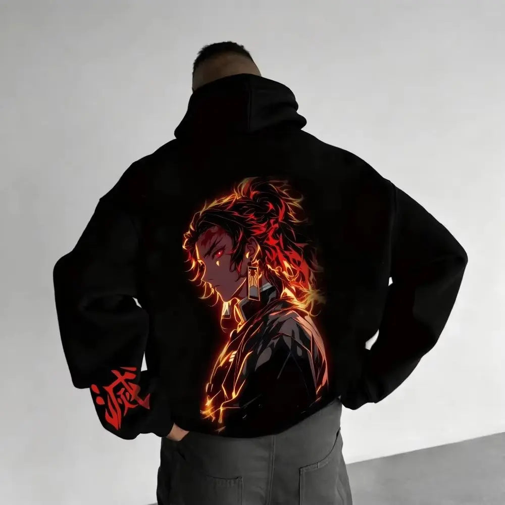 Demon Slayer Anime Hoodie Men Women Pullover Sweatshirt New Autumn Winter Oversize Print Jacket Streetwear Casual Hooded Y2k Top