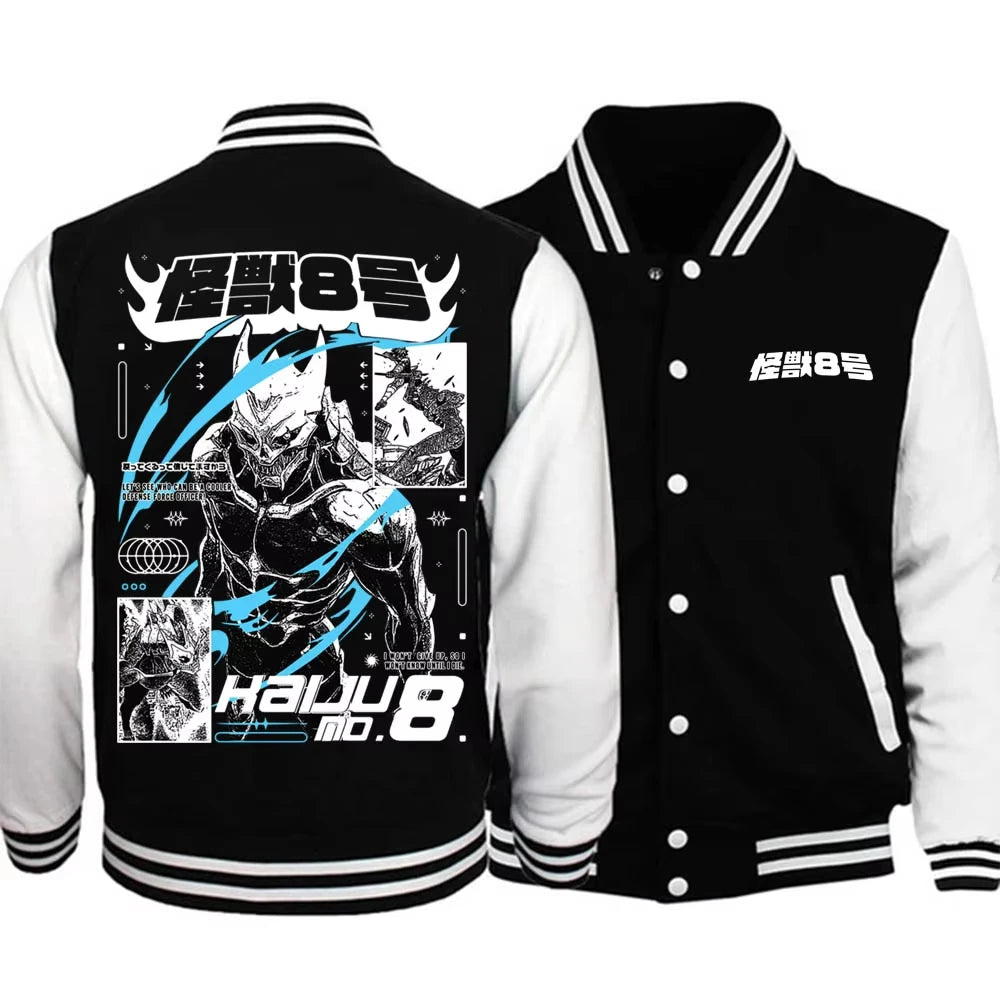 2025 Kaiju No.8 Season 2 Baseball Uniform Hoodie Jacket Unisex Harajuku Sweatshirt Fan Gift