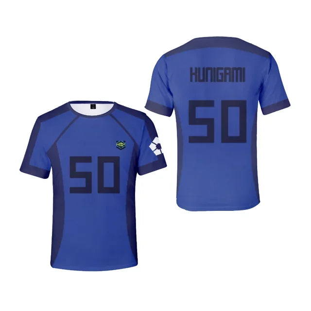 2024 Blue Lock T Shirt Anime Football Team 3D Printed Loose T-shirt Casual Fashion Short Sleeve Men's T-Shirt  for Kids T-Shirts