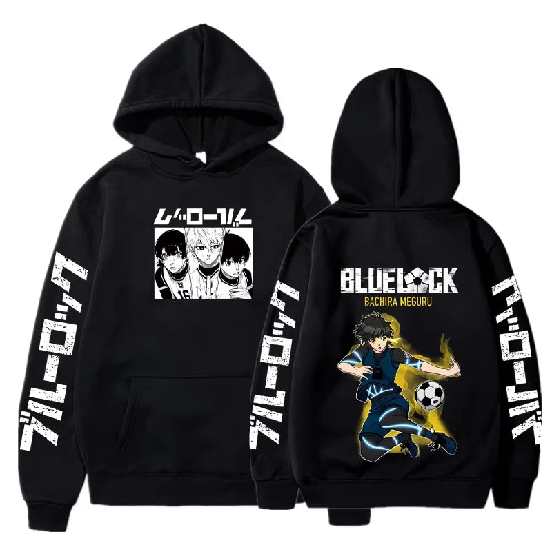 Anime Blue Lock Isagi Yoichi Graphic Print Hooded Men Women Manga Hoodies Plus Size Streetwear Harajuku Unisex Sweatshirt