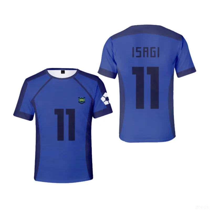 2024 Blue Lock T Shirt Anime Football Team 3D Printed Loose T-shirt Casual Fashion Short Sleeve Men's T-Shirt  for Kids T-Shirts