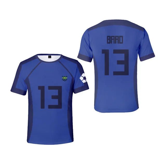 2024 Blue Lock T Shirt Anime Football Team 3D Printed Loose T-shirt Casual Fashion Short Sleeve Men's T-Shirt  for Kids T-Shirts