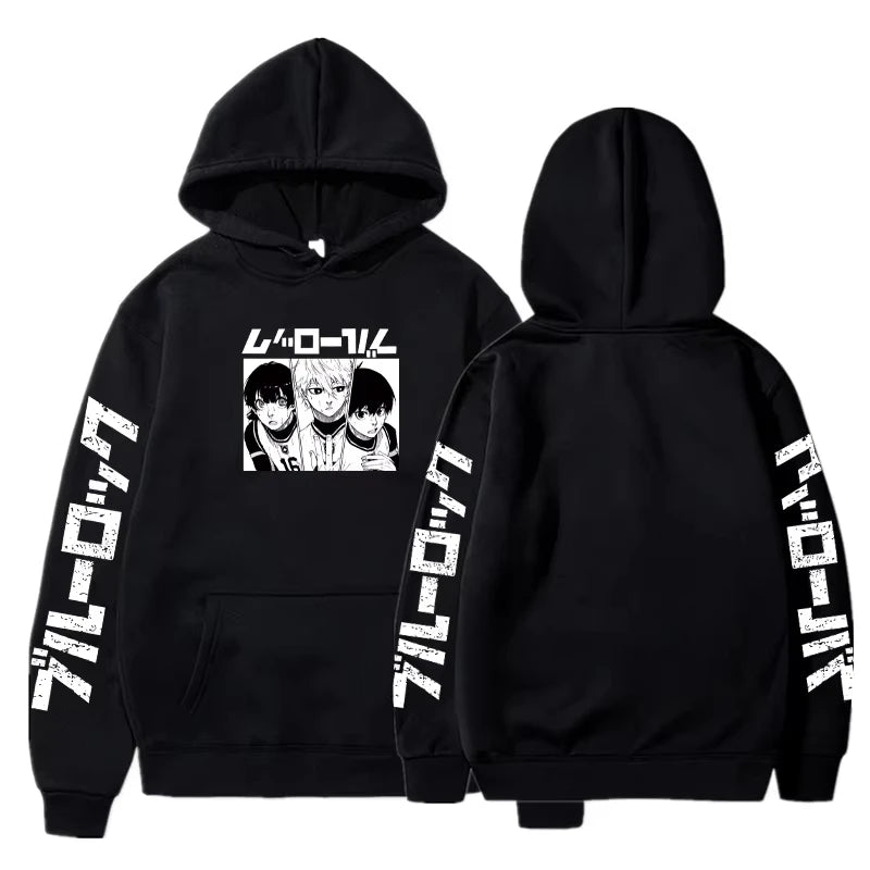Anime Blue Lock Isagi Yoichi Graphic Print Hooded Men Women Manga Hoodies Plus Size Streetwear Harajuku Unisex Sweatshirt