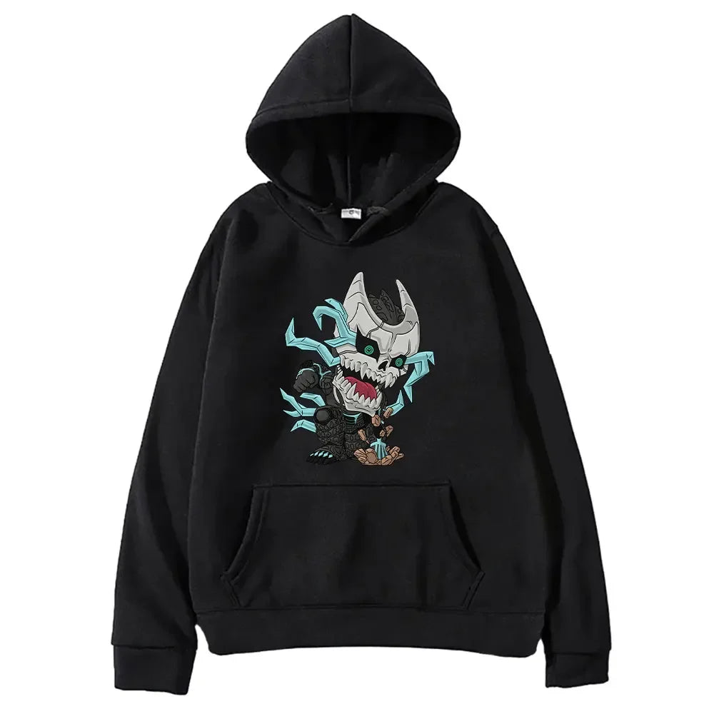 Cartoon Printed Kaiju No. 8 Hibino Hoodies for Men Women Harajuku Sweatshirts Longs Sleeves Comfortable Soft Hooded Streetwear
