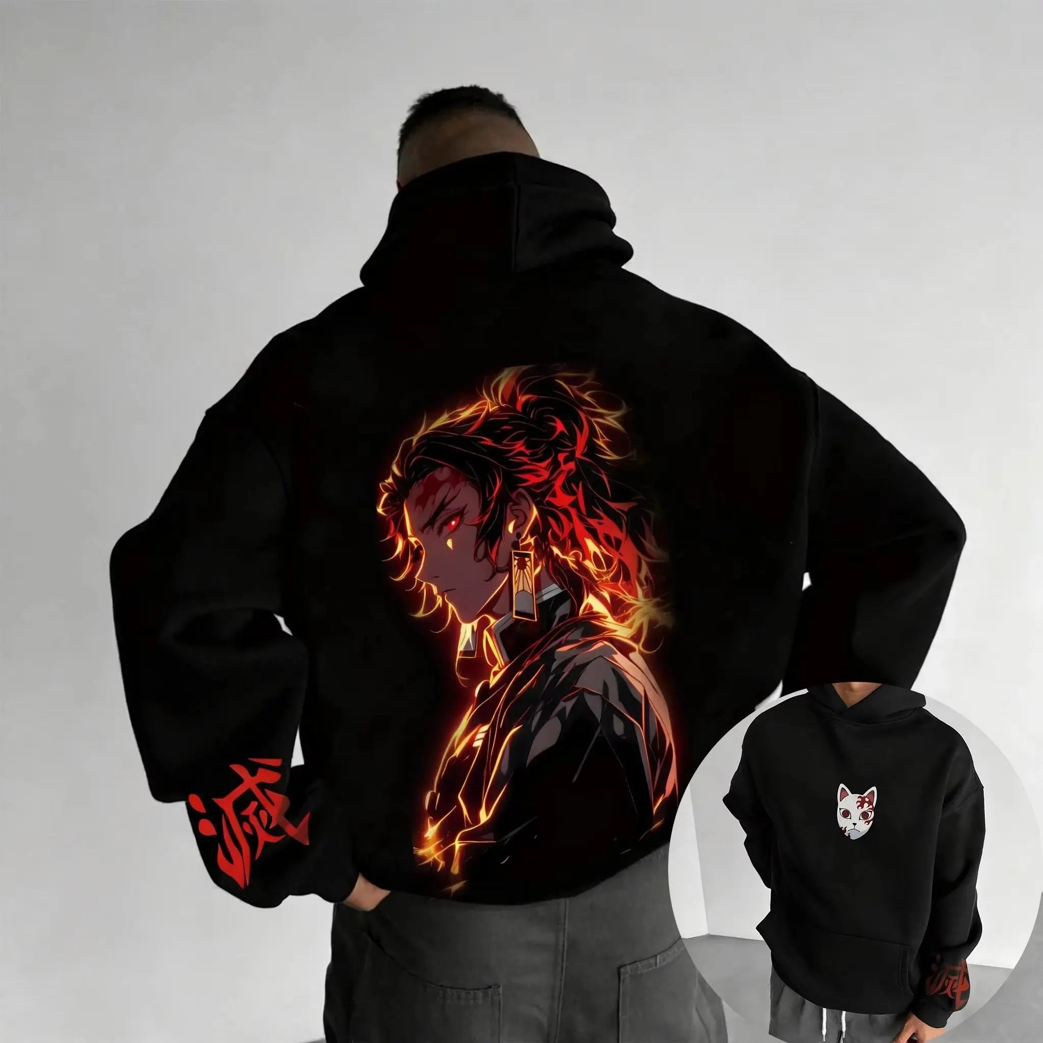 Demon Slayer Anime Hoodie Men Women Pullover Sweatshirt New Autumn Winter Oversize Print Jacket Streetwear Casual Hooded Y2k Top