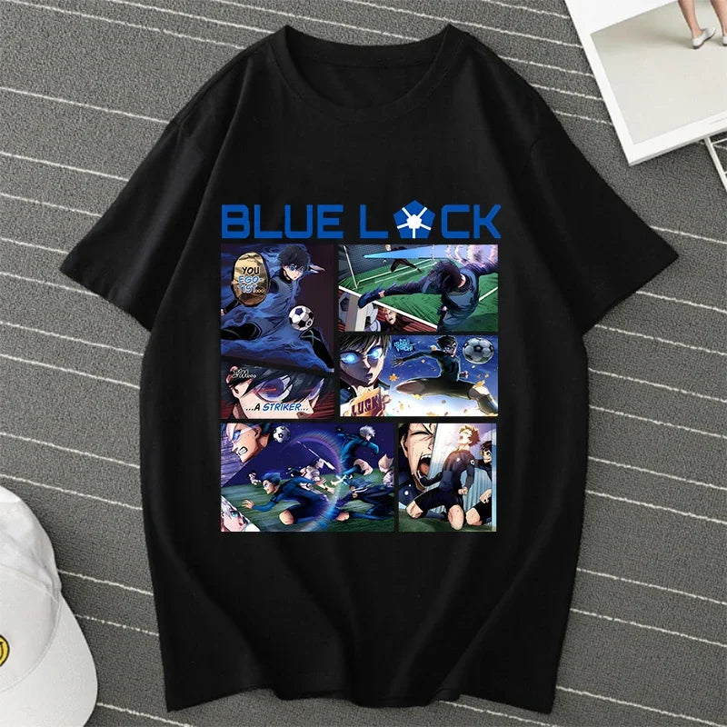 BLUE LOCK Yoichi Isagi Manga Shirt Retro Hip Hop Unisex T-Shirt Streetwear Graphic T Shirts BLUE LOCK Oversized T-shirts Tops
