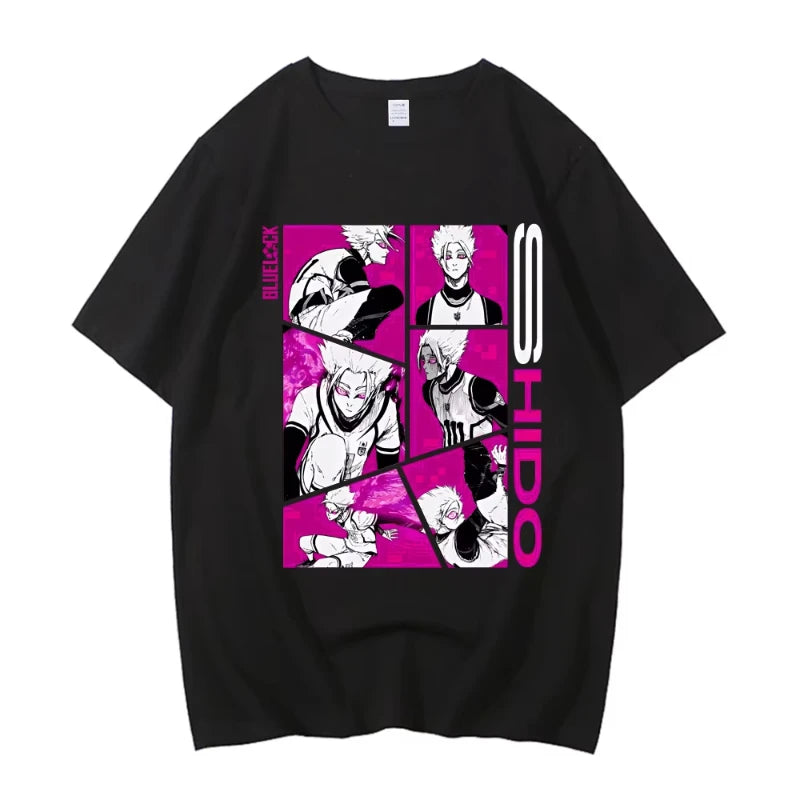BLUE LOCK Yoichi Isagi Manga Shirt Retro Hip Hop Unisex T-Shirt Streetwear Graphic T Shirt Cotton High Quality Short Sleeve Tops