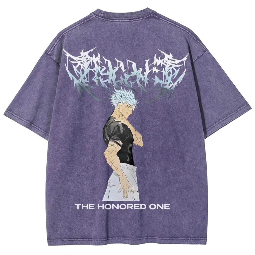 Jujutsu Kaisen Graphic T-shirt For Men Women Anime Vintage Short Sleeve Men's T-shirt Casual Street Washed Cotton Tops Clothing