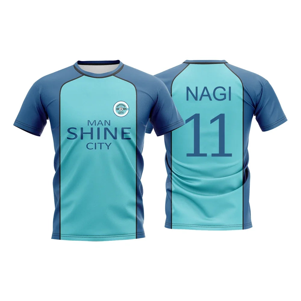 Blue Lock NAGI Man Shine City Jersey Japanese Anime Cosplay Football Uniform Breathable Sweatshirt Hyoma Chigiri Tops Unisex