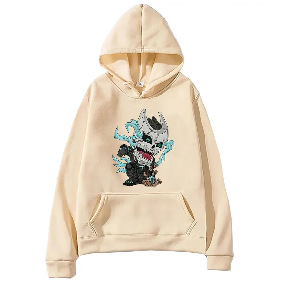 Cartoon Printed Kaiju No. 8 Hibino Hoodies for Men Women Harajuku Sweatshirts Longs Sleeves Comfortable Soft Hooded Streetwear