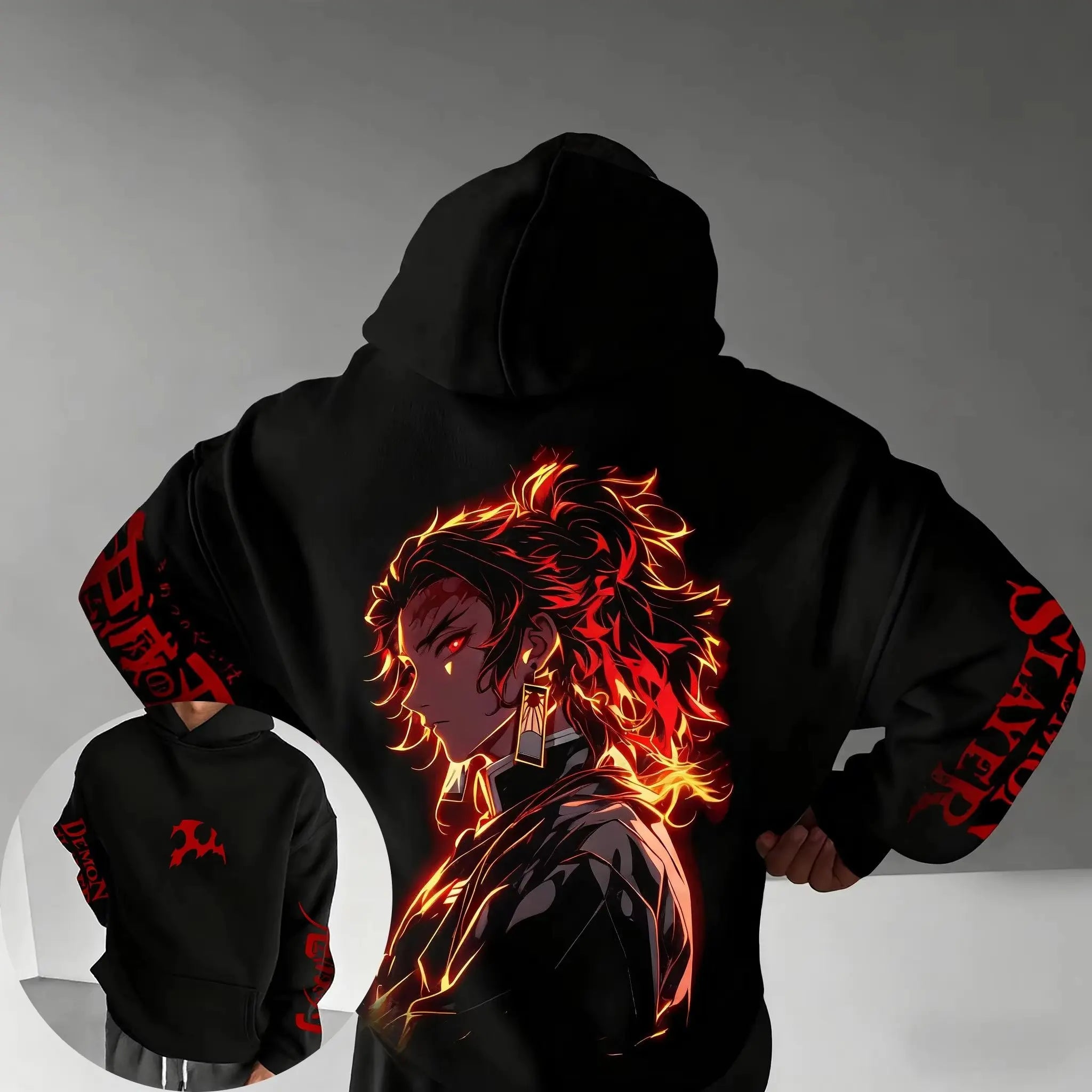 Demon Slayer Anime Hoodie Men Women Pullover Sweatshirt New Autumn Winter Oversize Print Jacket Streetwear Casual Hooded Y2k Top