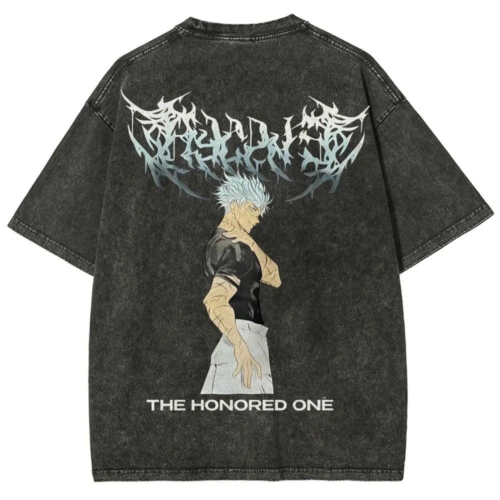 Jujutsu Kaisen Graphic T-shirt For Men Women Anime Vintage Short Sleeve Men's T-shirt Casual Street Washed Cotton Tops Clothing