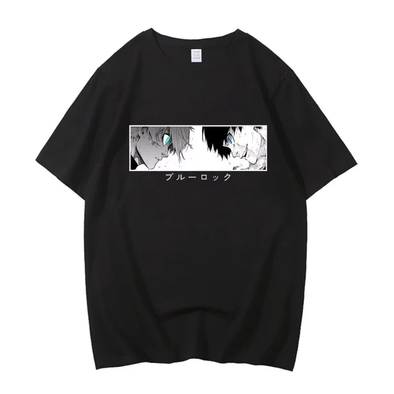 BLUE LOCK Yoichi Isagi Manga Shirt Retro Hip Hop Unisex T-Shirt Streetwear Graphic T Shirt Cotton High Quality Short Sleeve Tops