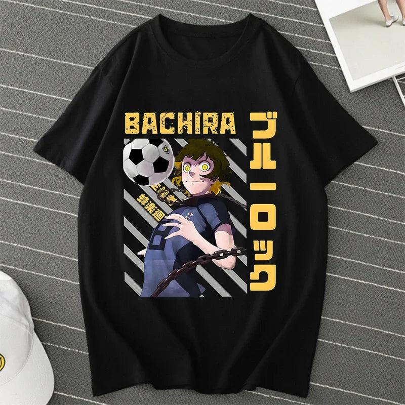 BLUE LOCK Yoichi Isagi Manga Shirt Retro Hip Hop Unisex T-Shirt Streetwear Graphic T Shirts BLUE LOCK Oversized T-shirts Tops