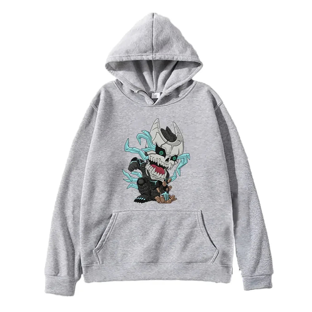 Cartoon Printed Kaiju No. 8 Hibino Hoodies for Men Women Harajuku Sweatshirts Longs Sleeves Comfortable Soft Hooded Streetwear