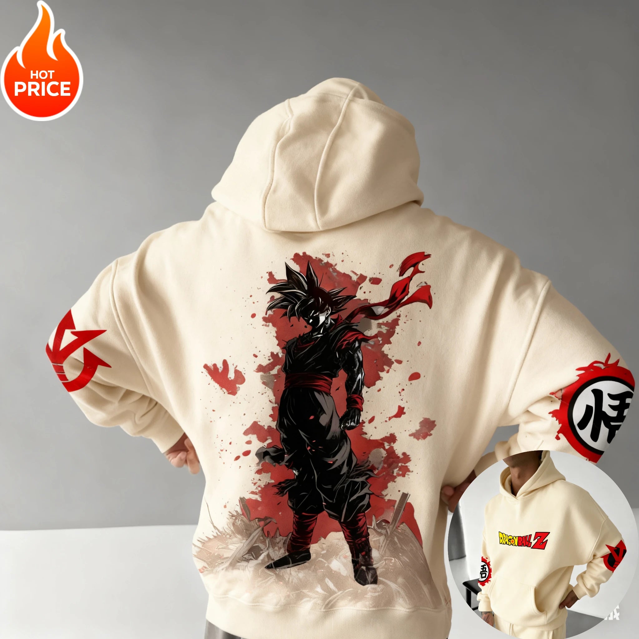 Dragon Ball Goku Dark Print Hoodie - Oversized Summer Casual