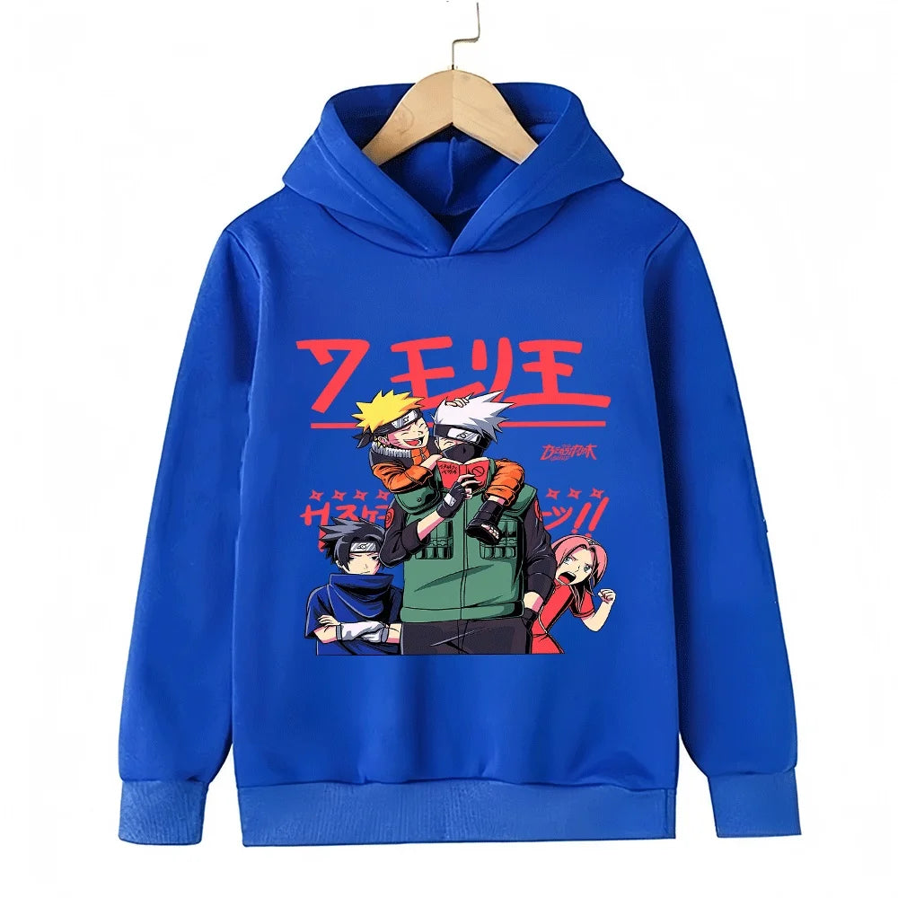 Naruto Team 7 Kids Hoodie - Cute Kakashi Sasuke Sakura