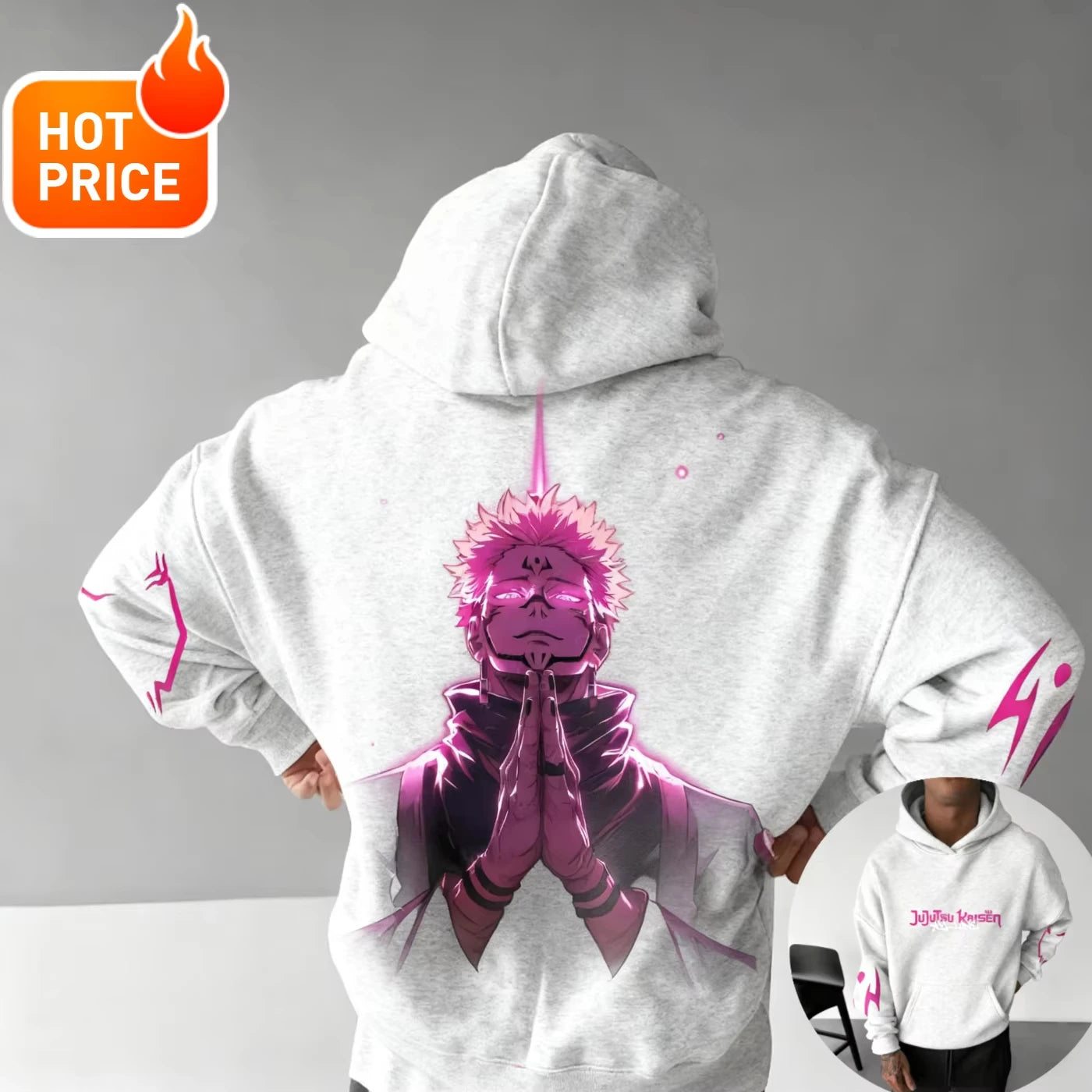 Jujutsu Kaisen Sukuna Hoodie - Vintage Oversized Harajuku