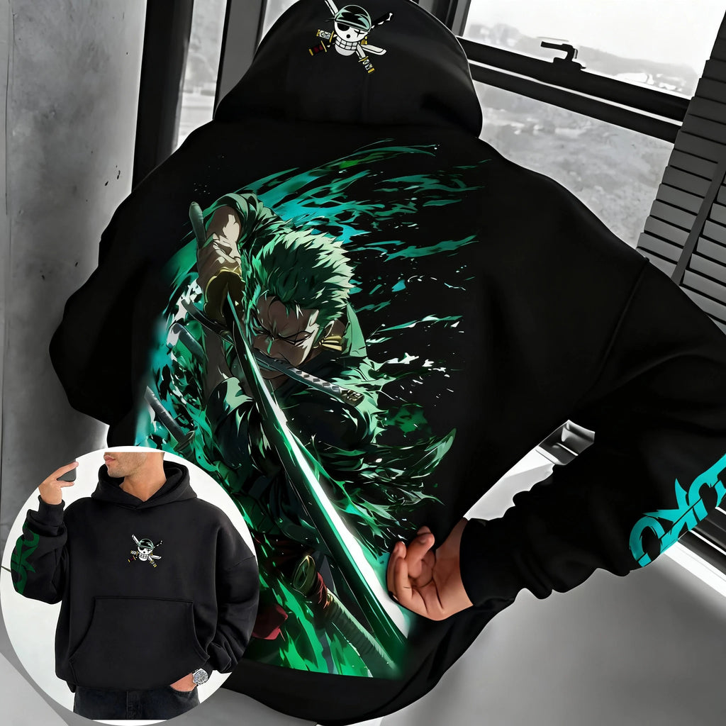 One Piece Roronoa Zoro Hoodie - Hip Hop Trendy Parent-Child