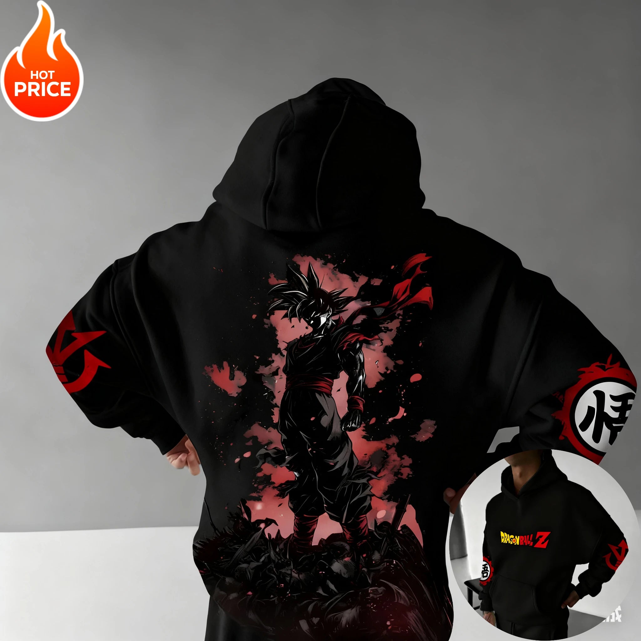 Dragon Ball Goku Dark Print Hoodie - Oversized Summer Casual