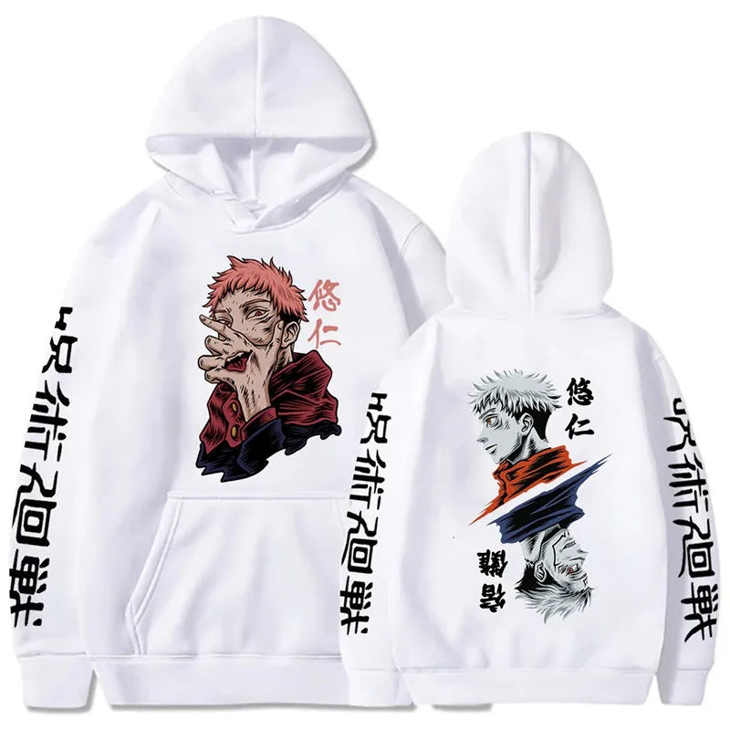 Jujutsu Kaisen Itadori Yuji Leisure Plus size student hoodie cross-grade fleece hooded sweatshirt Double-sided Graphic print