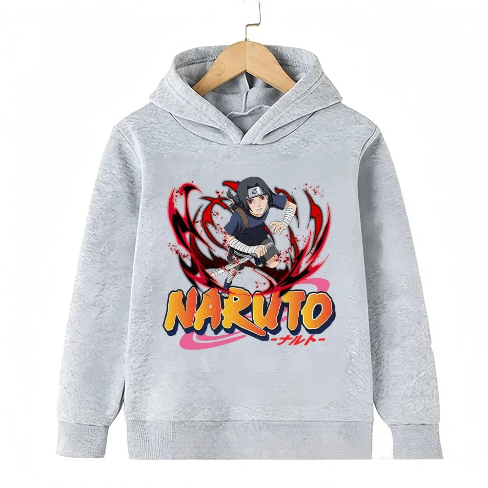 Naruto Uchiha Sasuke Kids Hoodie - Anime Cartoon Pullover