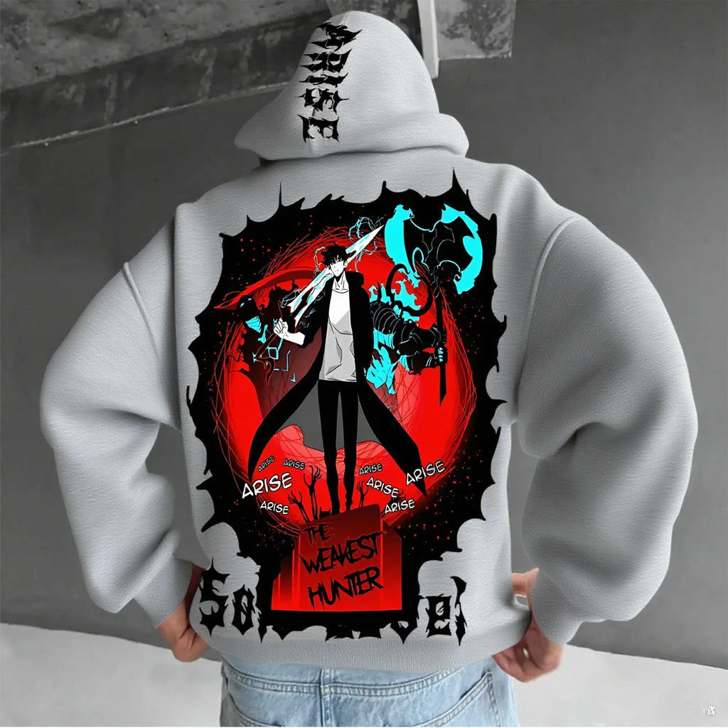 Solo Leveling Graphic Hoodie - Anime Streetwear Pullover