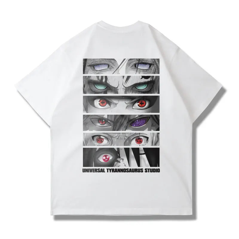 Naruto Eye Pattern T-Shirt - Anime Casual Short Sleeve