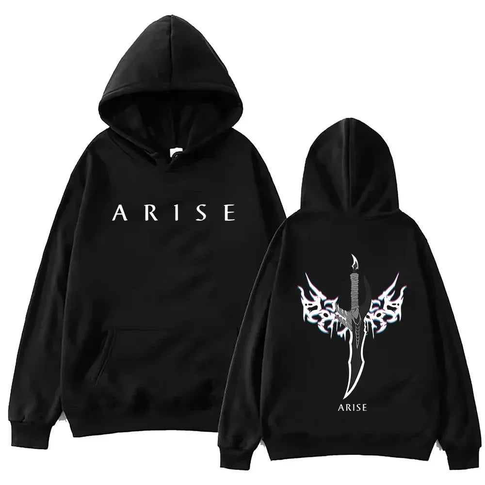 Men 's Anime Solo Leveling hoodie Hip Hop hoodie Vintage gothic pattern sweatshirt Manga Solo Leveling casual hoodie
