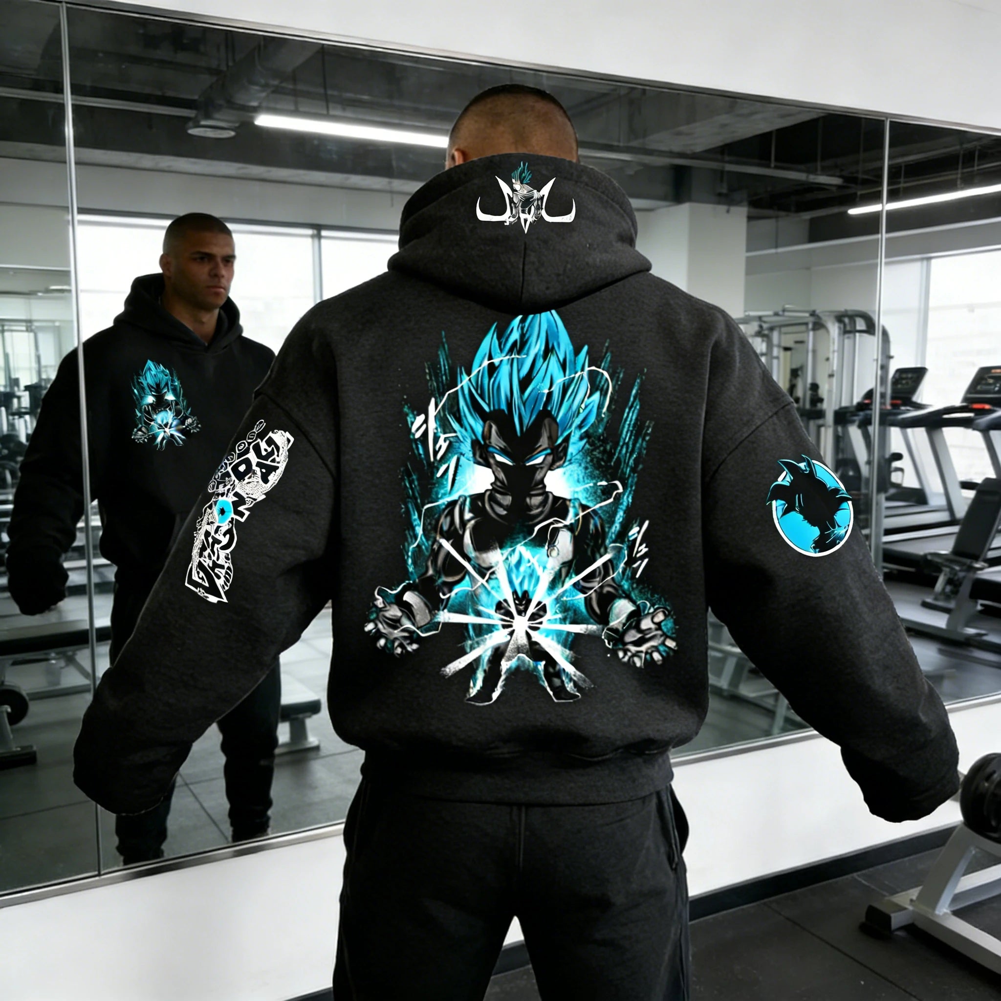 Dragon Ball Vegeta Hoodie - Super Saiyan Blue Retro Gym