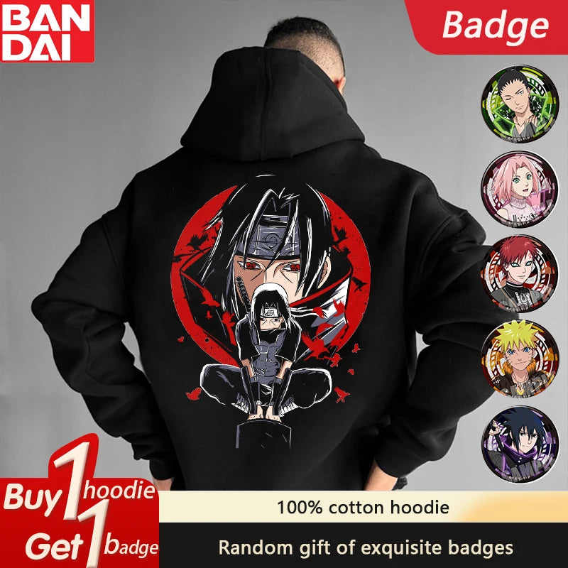 Naruto Sasuke Hoodie - Japanese Anime Fashion Cotton Sweater