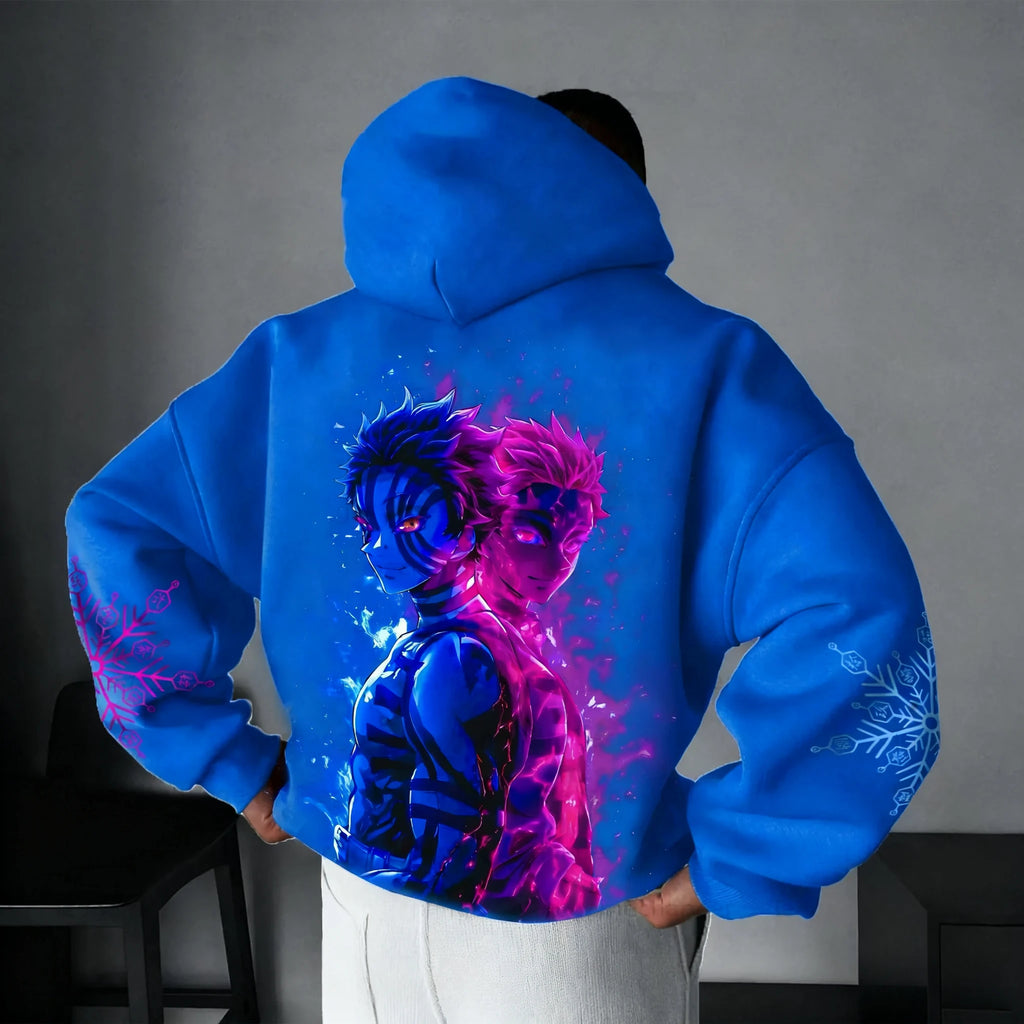 Demon Slayer Akaza Hoodie - Co-Branded Harajuku Sweater Top