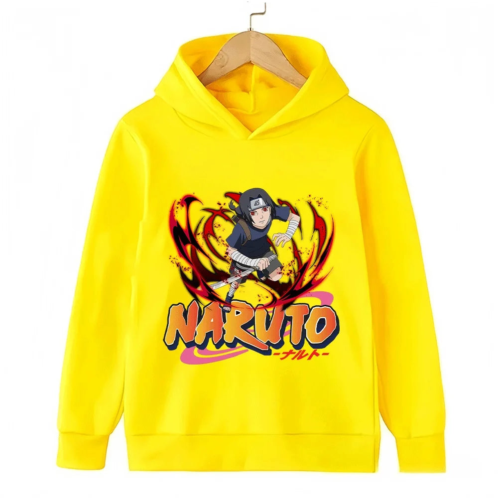 Naruto Uchiha Sasuke Kids Hoodie - Anime Cartoon Pullover