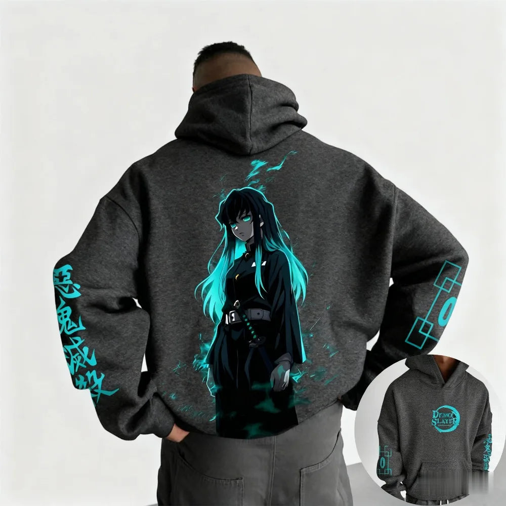 Demon Slayer Muichiro Tokito Hoodie - Plus Size Fleece Jacket