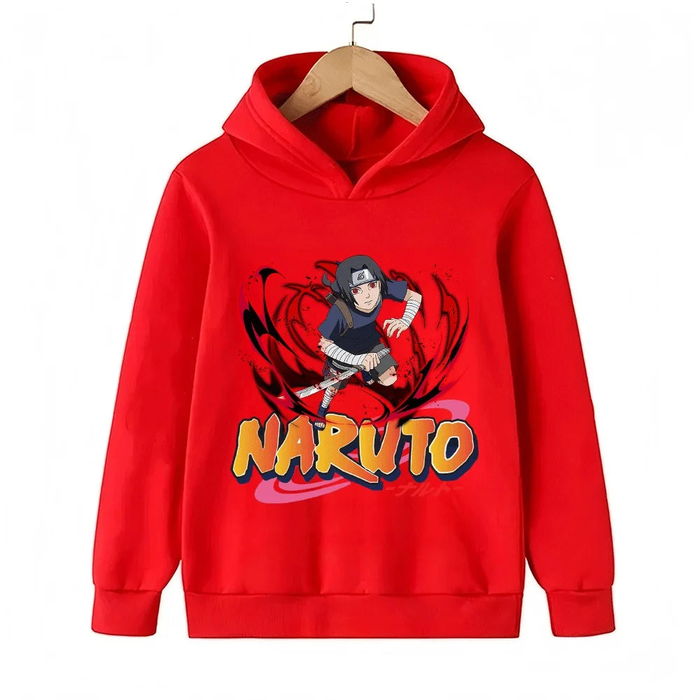 Naruto Uchiha Sasuke Kids Hoodie - Anime Cartoon Pullover