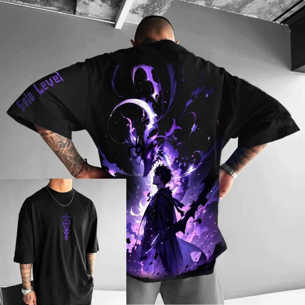 Solo Leveling Oversized T-Shirt - Y2K Anime Streetwear