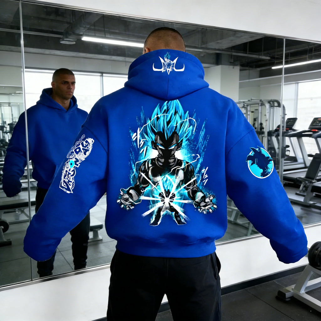 Dragon Ball Vegeta Hoodie - Super Saiyan Blue Retro Gym
