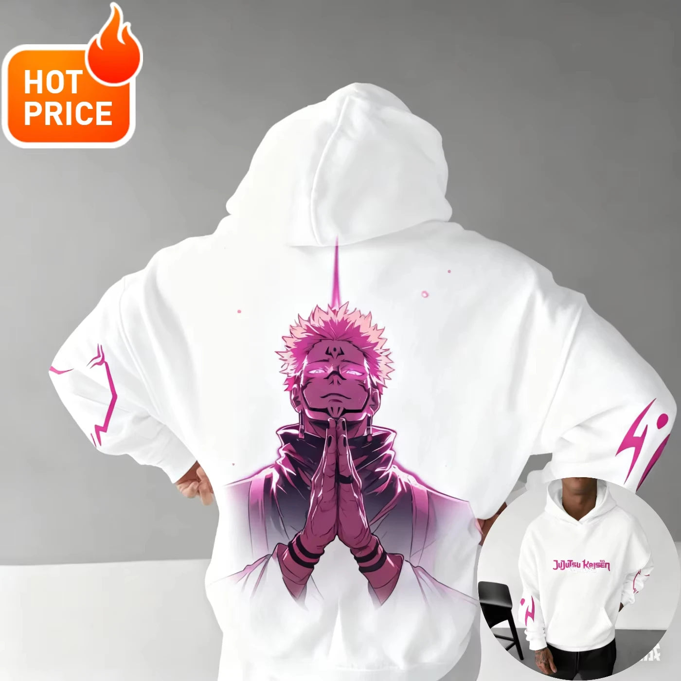 Jujutsu Kaisen Sukuna Hoodie - Vintage Oversized Harajuku