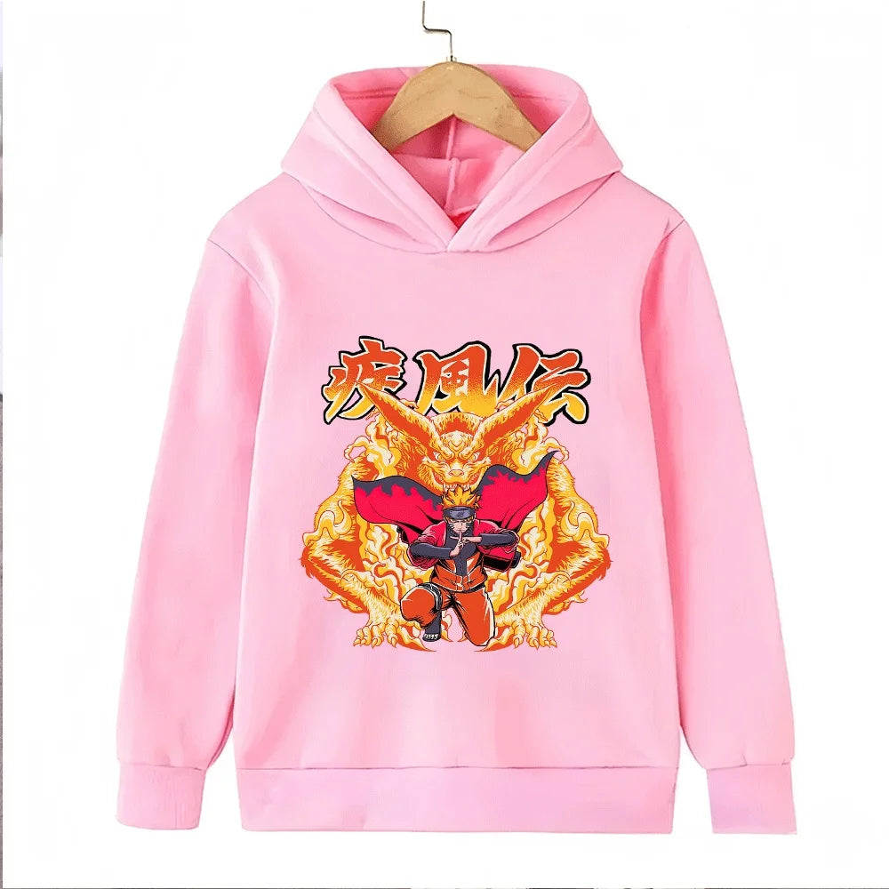 Naruto Kurama Kids Hoodie - Uzumaki Graphic Sweatshirt