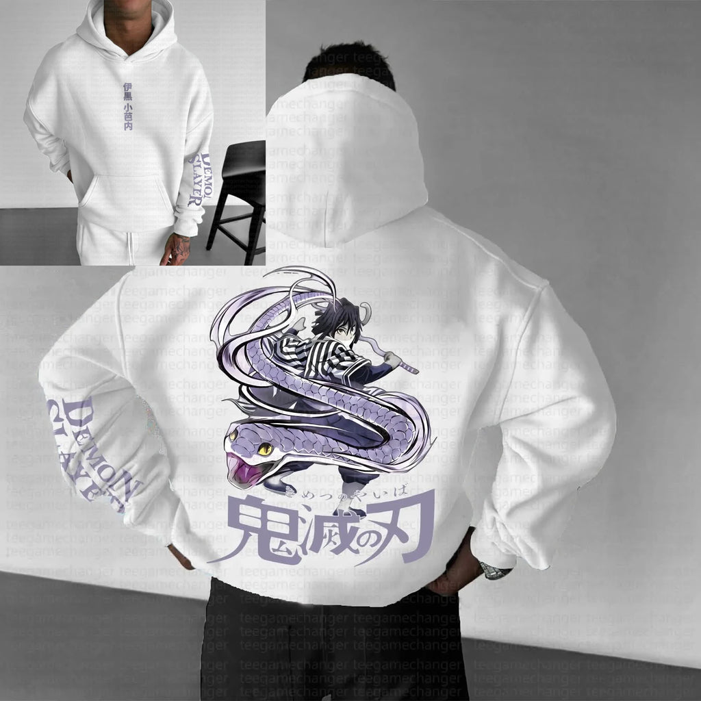 Demon Slayer Obanai Iguro Hoodie - Snake Hashira Graphic