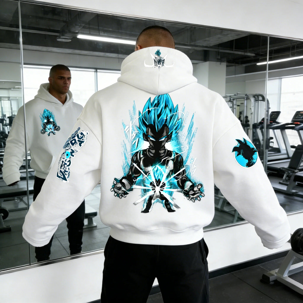 Dragon Ball Vegeta Hoodie - Super Saiyan Blue Retro Gym