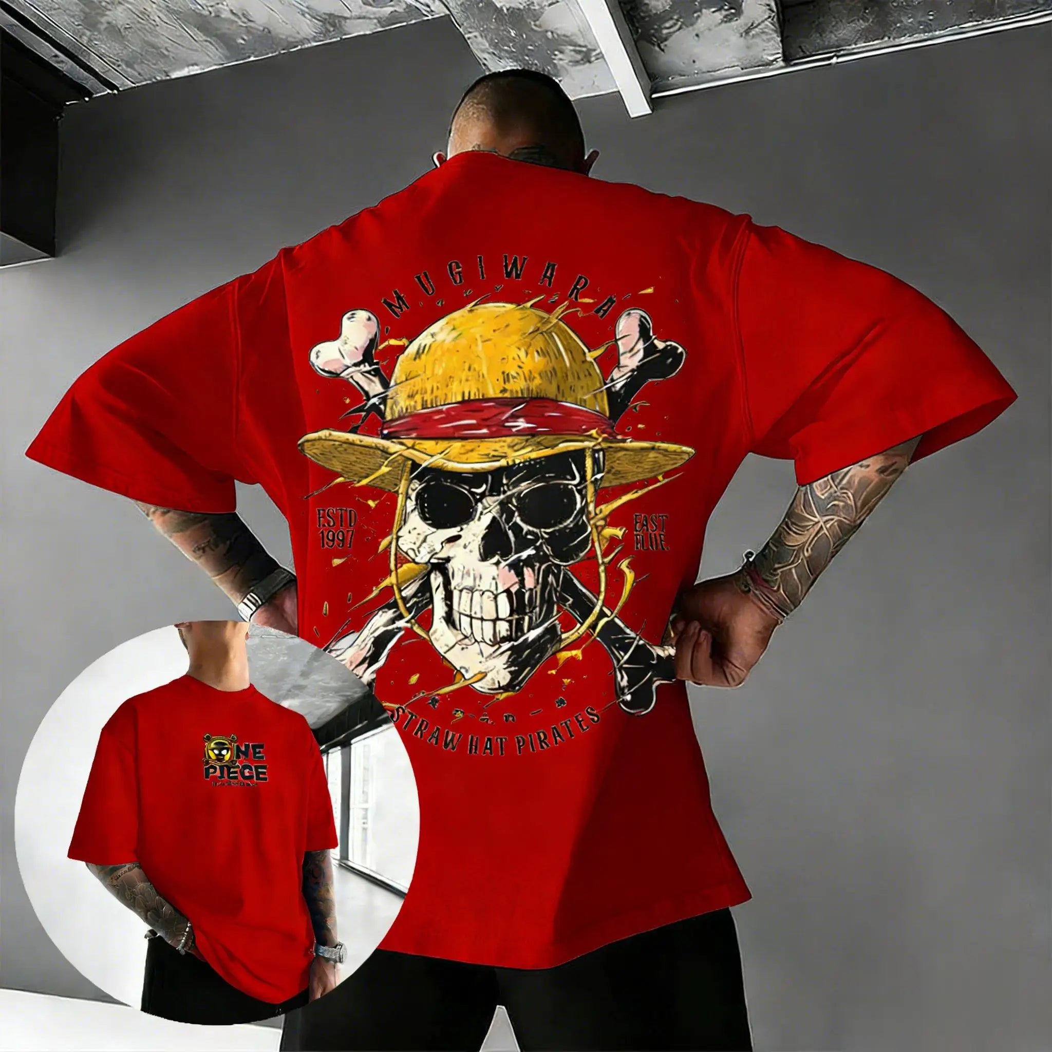 One Piece Skull T-Shirt - Oversized Cotton Streetwear 2026