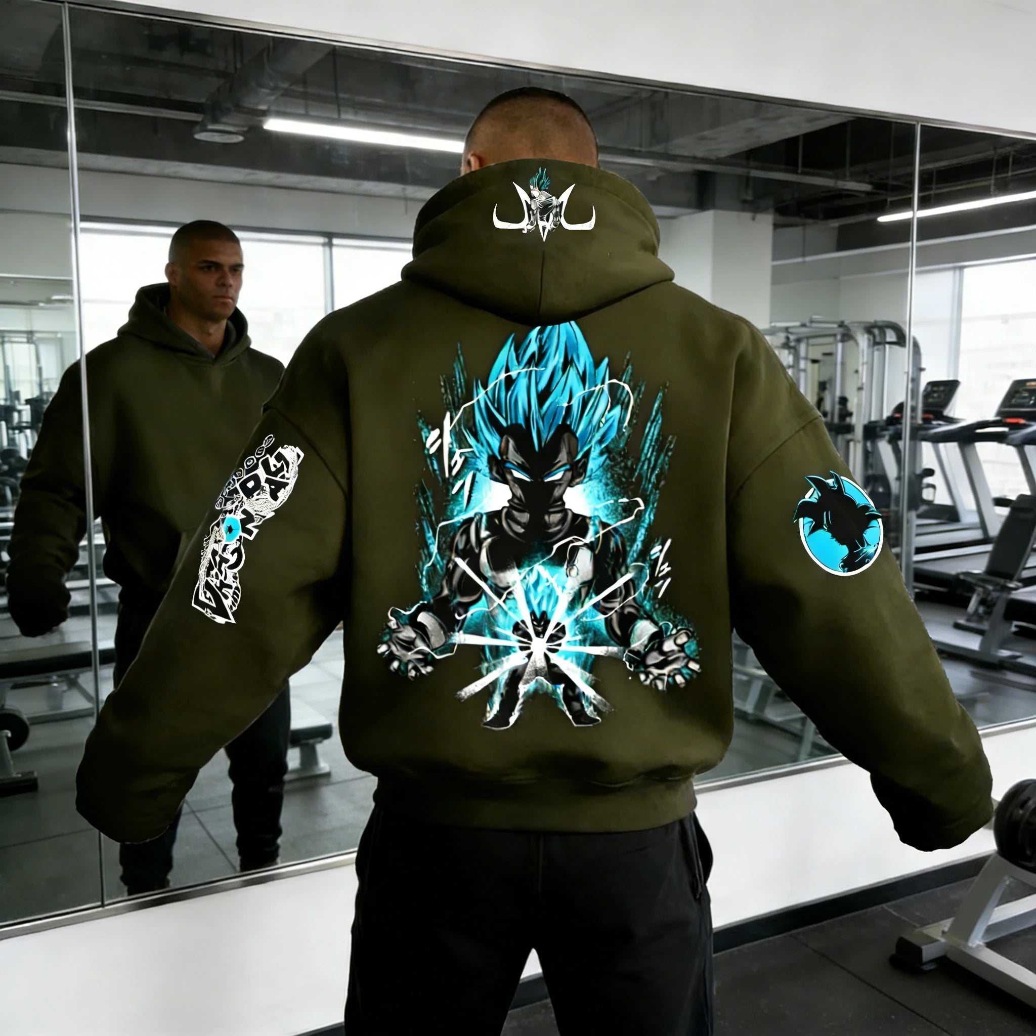 Dragon Ball Vegeta Hoodie - Super Saiyan Blue Retro Gym