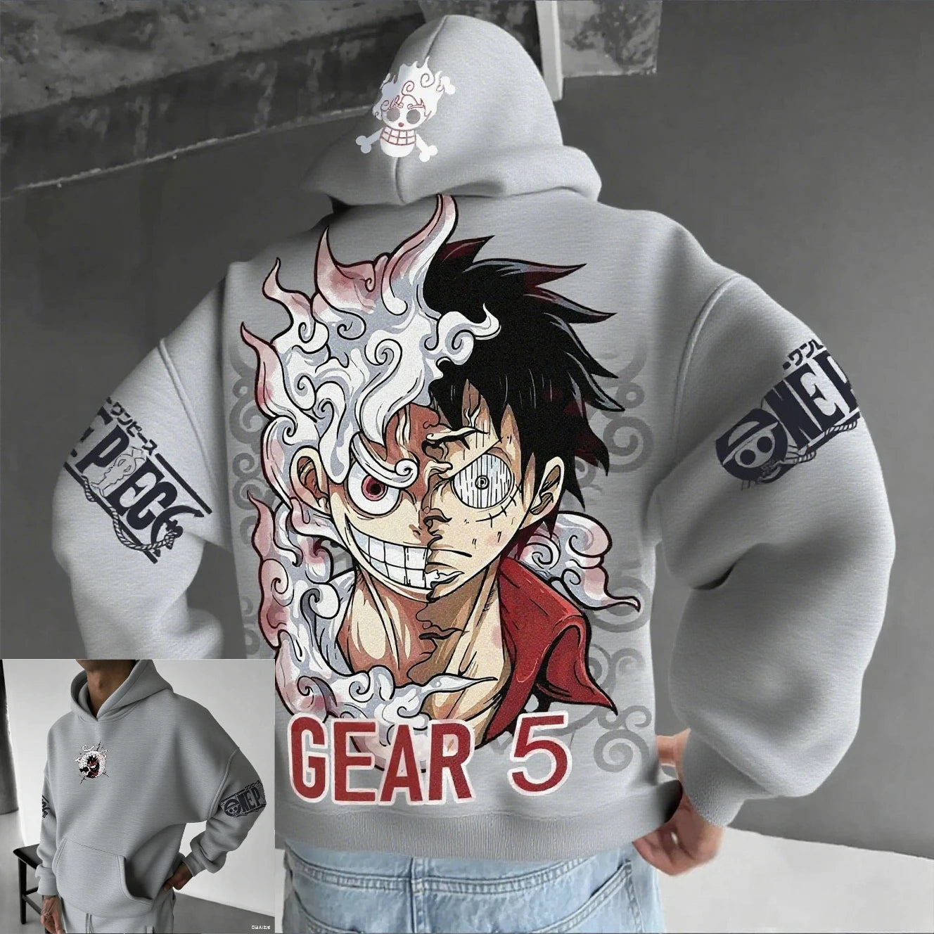 One Piece Luffy Gear 5 Nika Hoodie - Cosplay Streetwear