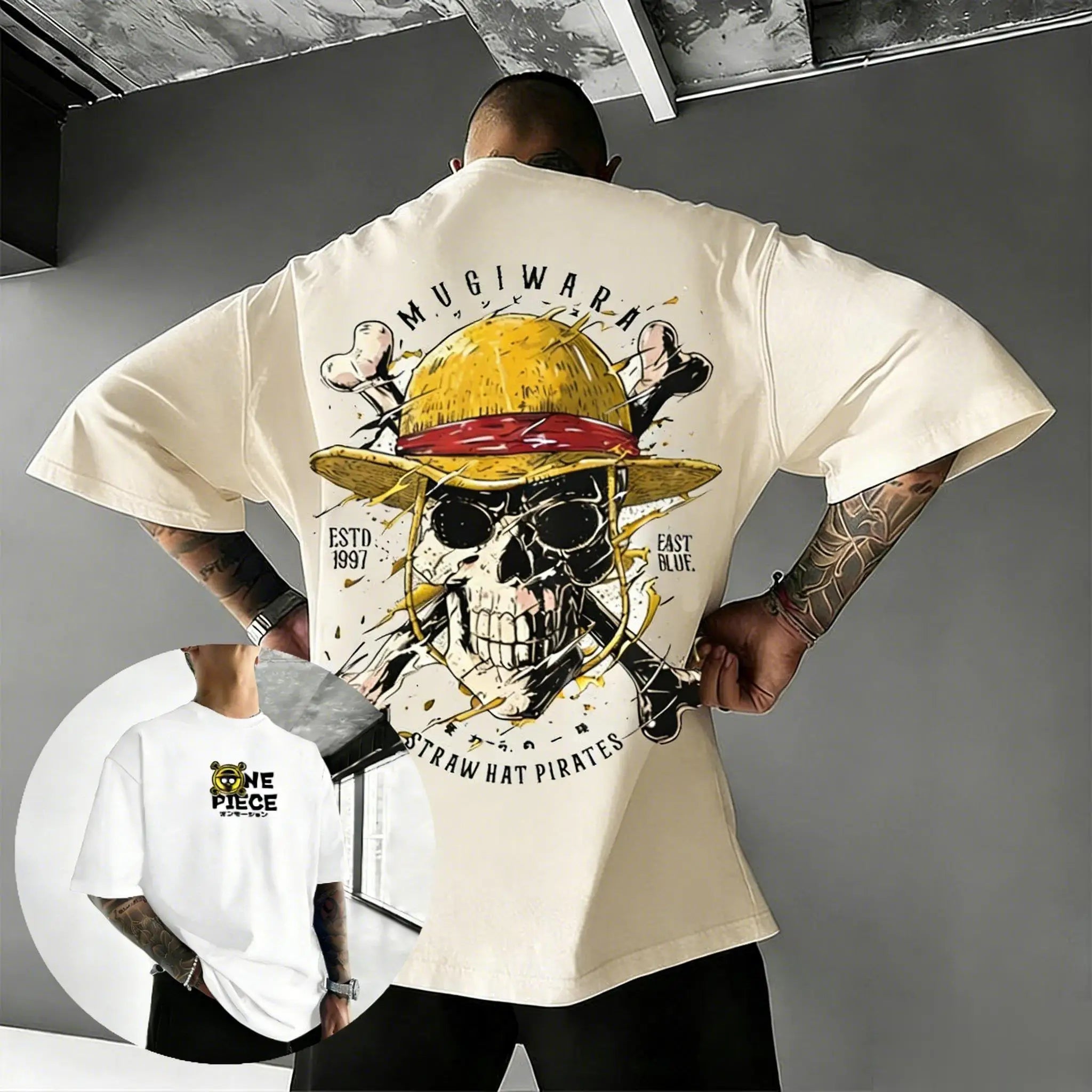 One Piece Skull T-Shirt - Oversized Cotton Streetwear 2026